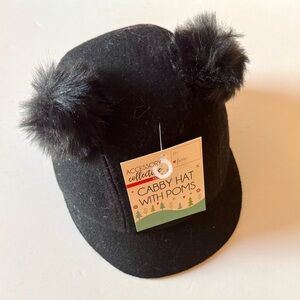 Accessory Collective Kids CABBY HAT WITH POMS Black 90%poly 10%wool